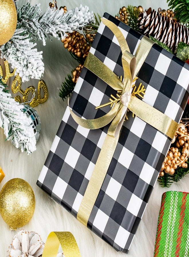 LeZakaa Christmas Wrapping Paper Mini Roll, Snowman & White Black Buffalo Plaid Xmas Reversible Design, Holiday Party Gift Wrap for Kids Boys Girls, 17 in x 32.8 Ft - Image 5